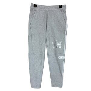 Battle Elite Jogger Sweatpants Men's A/M Gray Drawstring Zip Ankle‎ Athletic